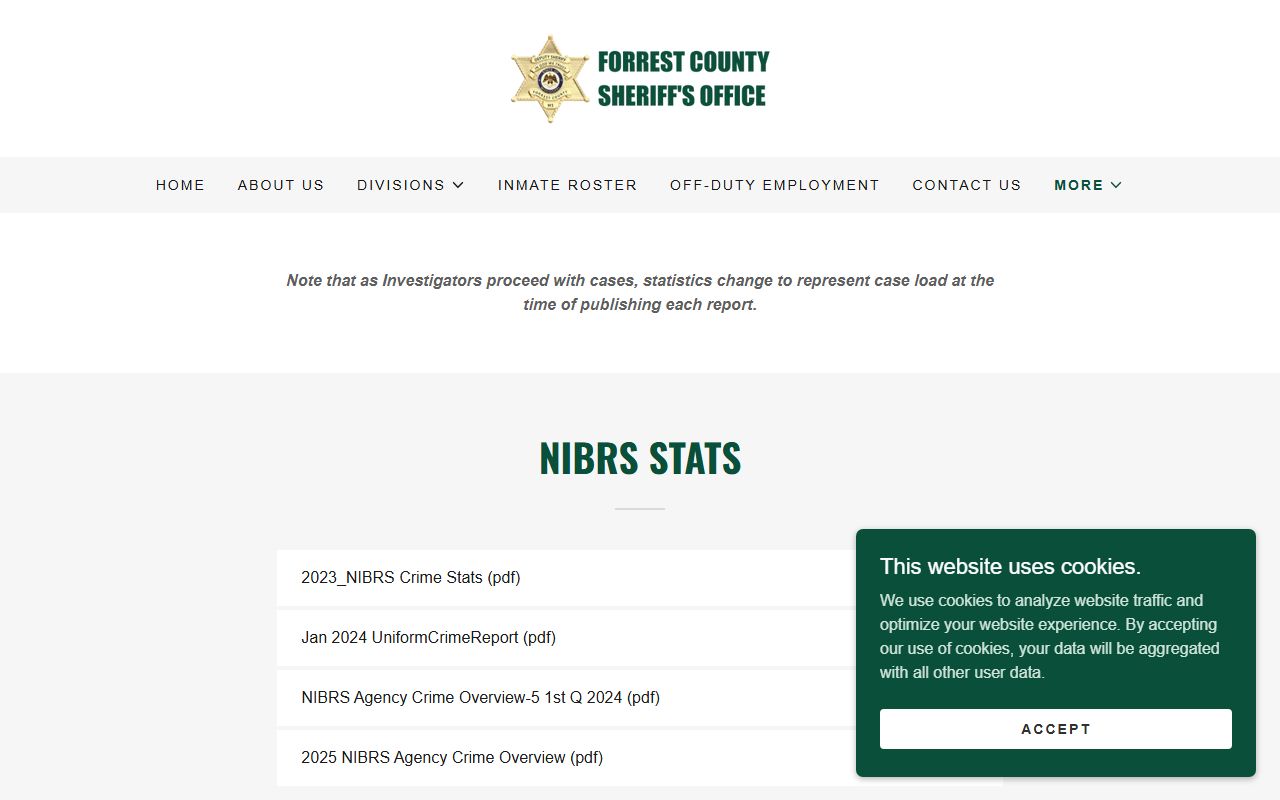 Forrest County arrest records and Sheriff crime statistics overview