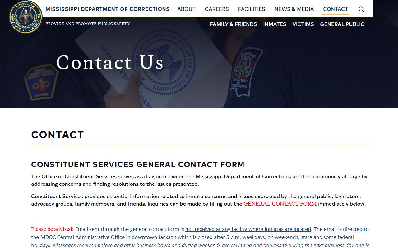 Forrest County arrest records and MDOC records department contact