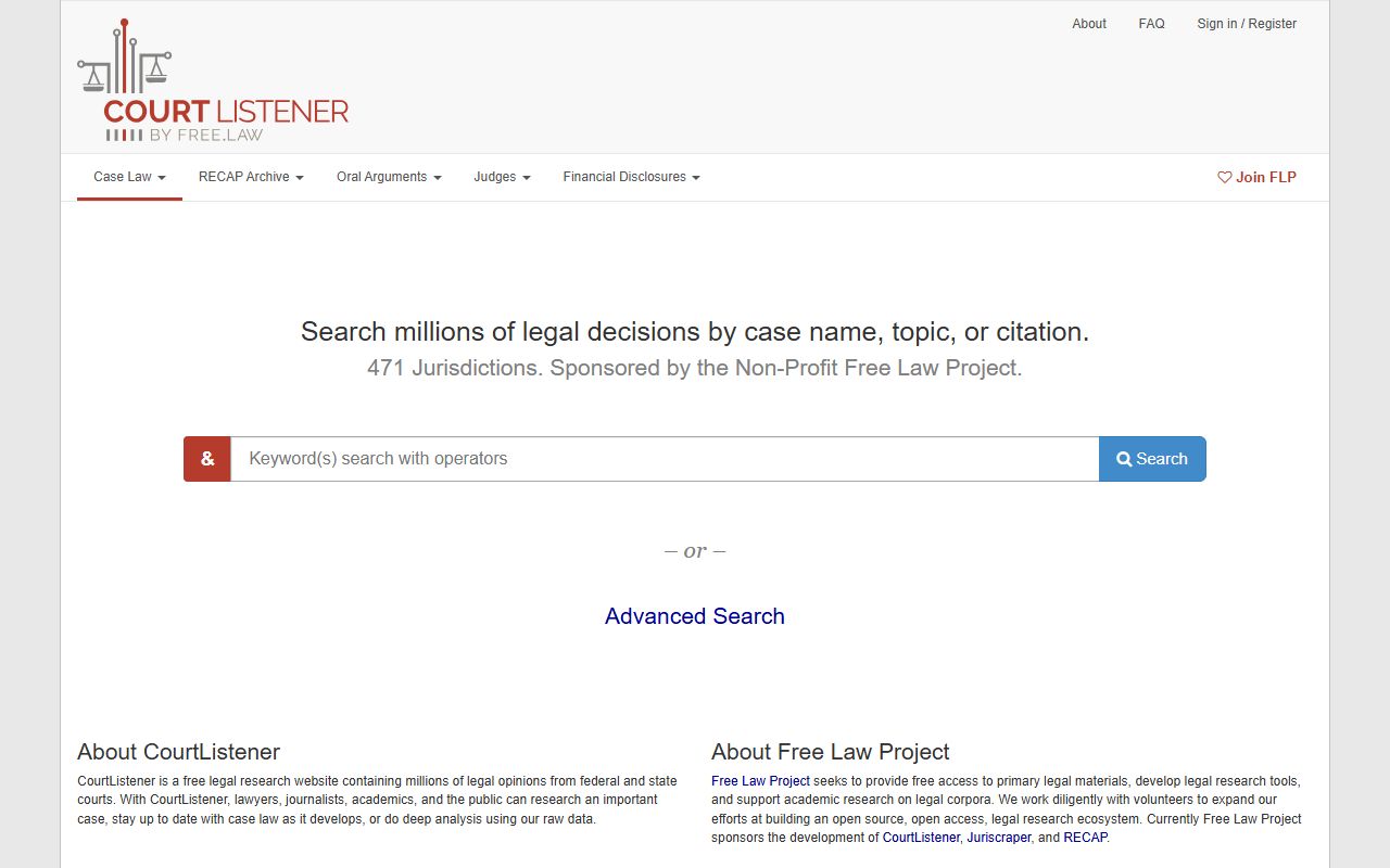 CourtListener free court records search alternative for Forrest County cases