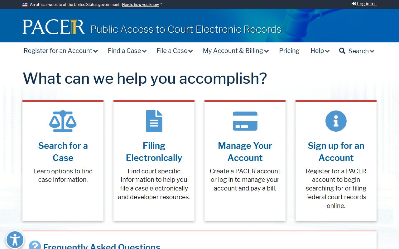 PACER federal court records access used to find Forrest County federal cases