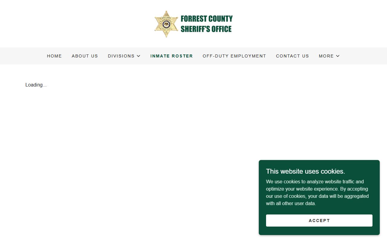 Forrest County inmate records Sheriff inmate-roster landing page